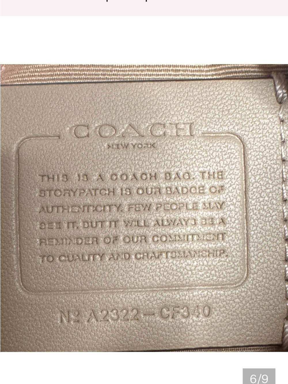New Coach CE871 Crossgrain Leather File Crossbody Bag Khaki Chalk Gold Zip - Picture 4 of 8